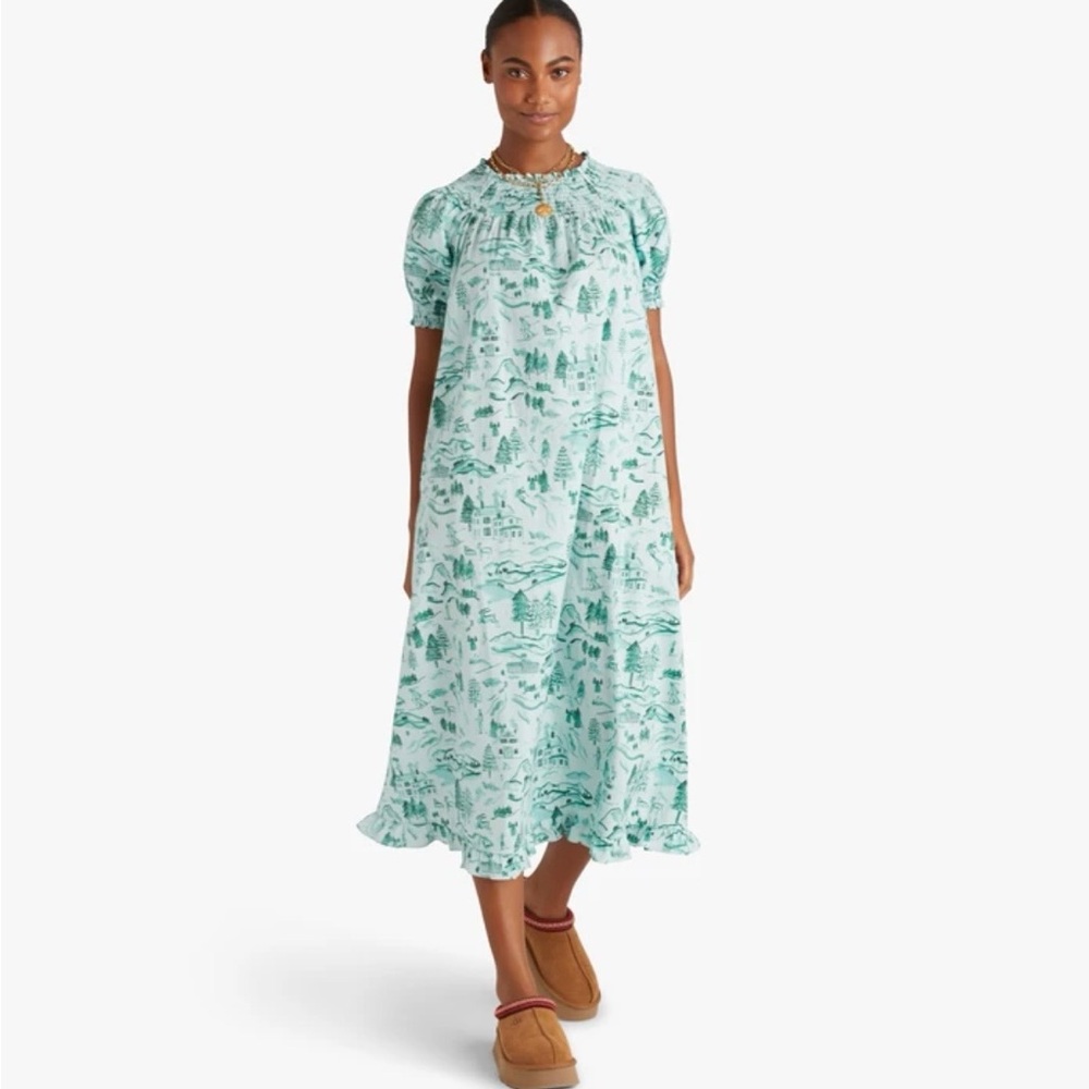 NWT Hill House Home Caroline Nap Dress Winter Toile Ski Chalet XS
